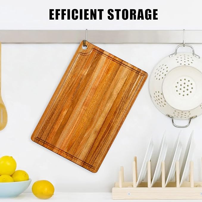 Large Acacia Wood Cutting Board for Kitchen