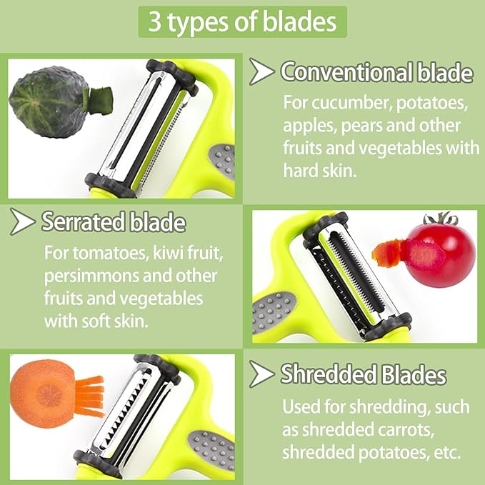 3 in 1 Blade multifunctional Fruit vegetable peeler