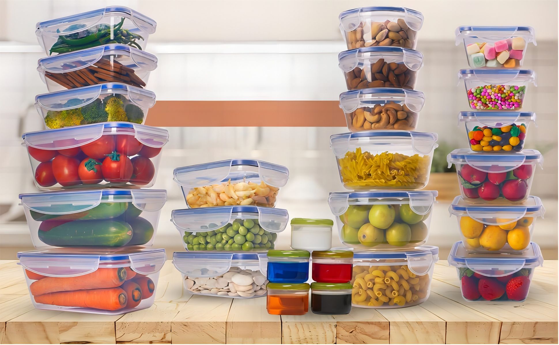 Plastic Food Storage Containers with Airtight Lids 1 (1)h7o