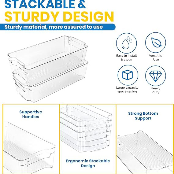 Stackable Refrigerator Organizer Bins