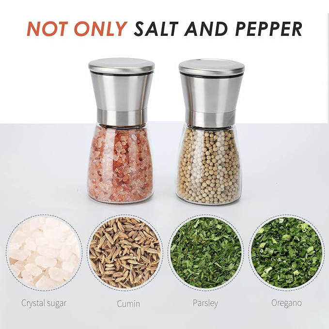 Stainless steel glass Salt and Pepper Shakers 3.jpg