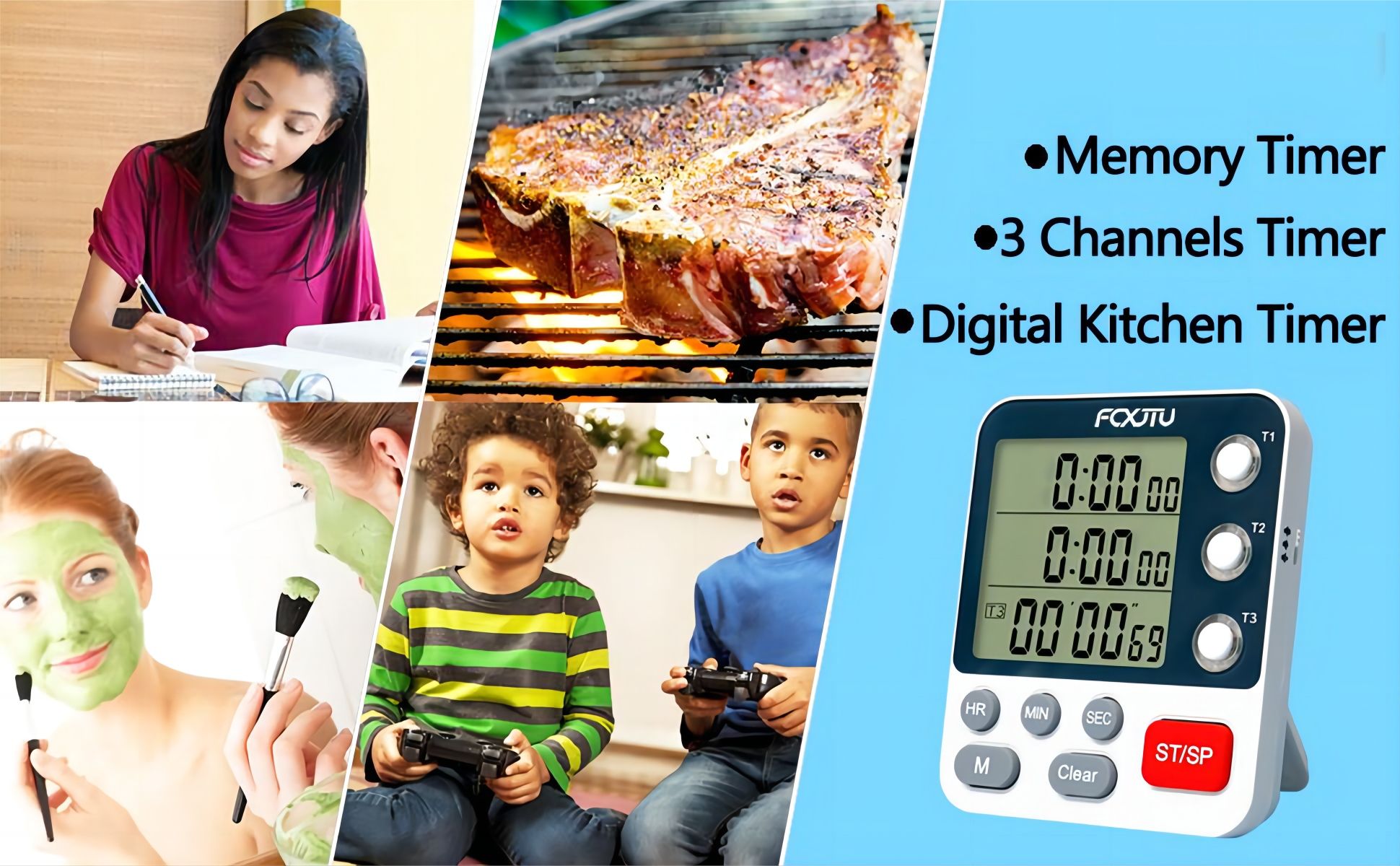 3 Channels Digital Dual Kitchen Timer (1)799