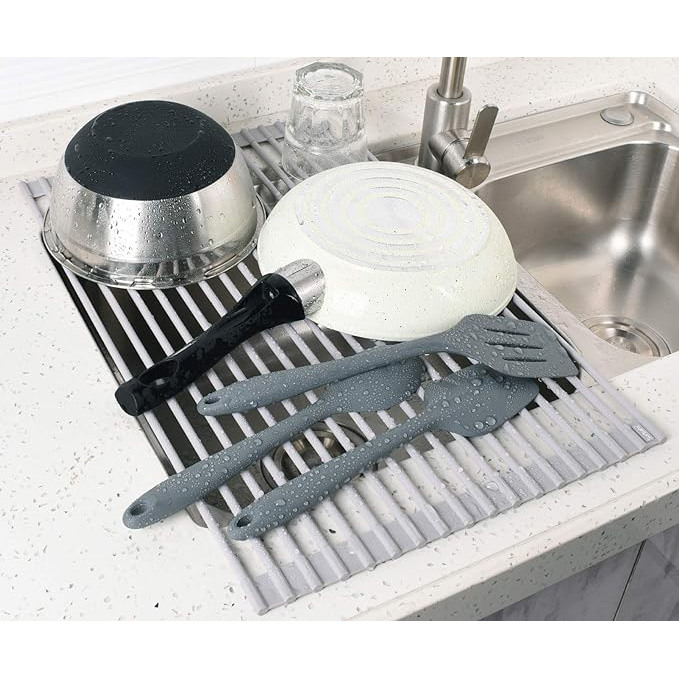 Sink Foldable Multipurpose Roll-Up Dish Drying Rack