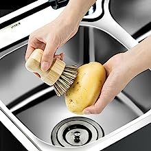Bamboo Round Palm Pot Brush For Kitchen1 (5)2zg