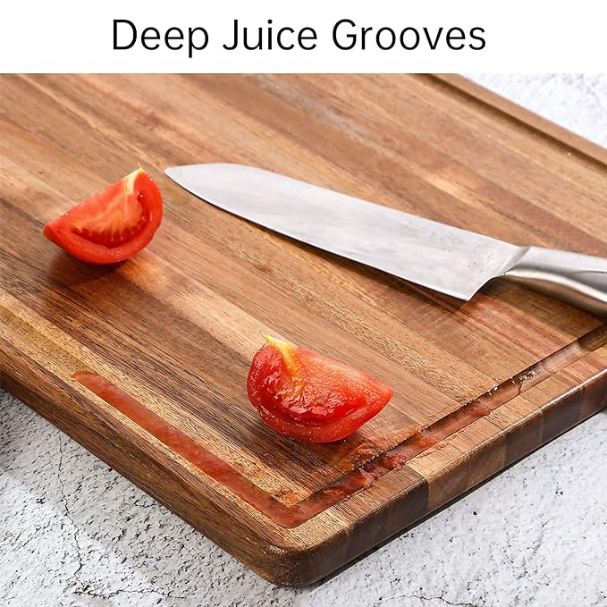 Large Acacia Wood Cutting Board for Kitchen