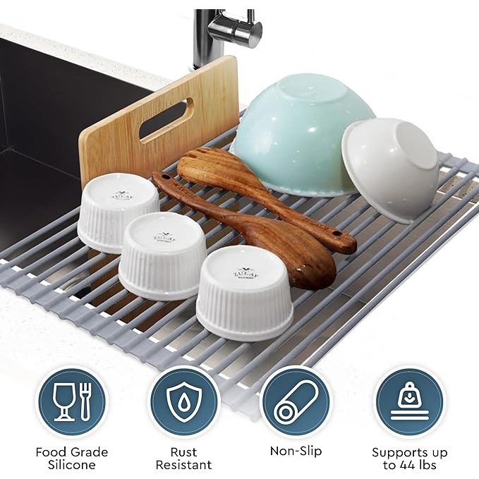 Sink Foldable Multipurpose Roll-Up Dish Drying Rack