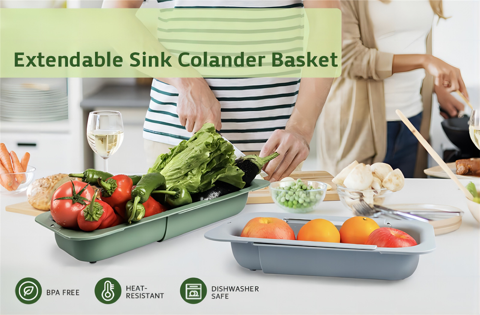 Adjustable Sink colander strainer basket (1)ycy