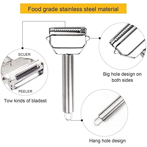 Stainless Steel Blade Vegetable Peeler Julienne Tool
