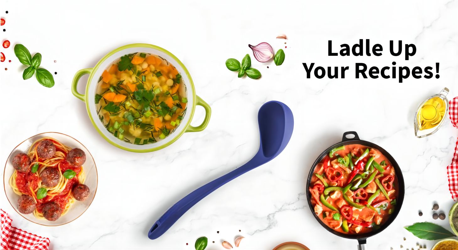 Non-stick Large Nylon Soup Ladle Spoon 1 (4)8at