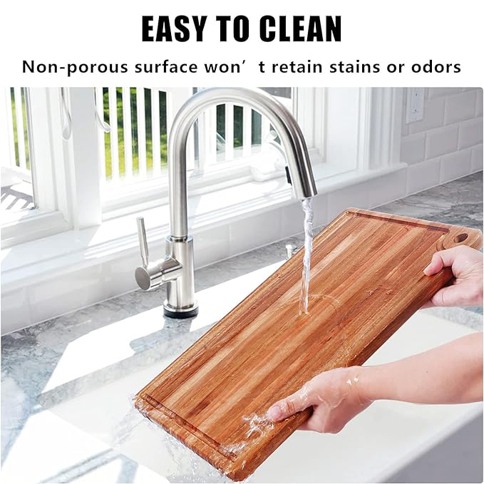 Large Acacia Wood Cutting Board for Kitchen