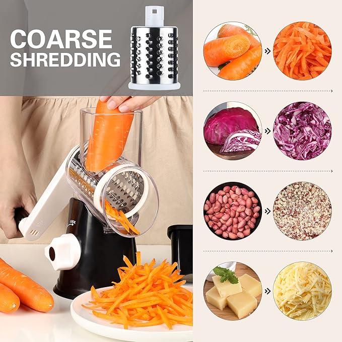 3 in 1 multifunctional rotary cheese grater shredder