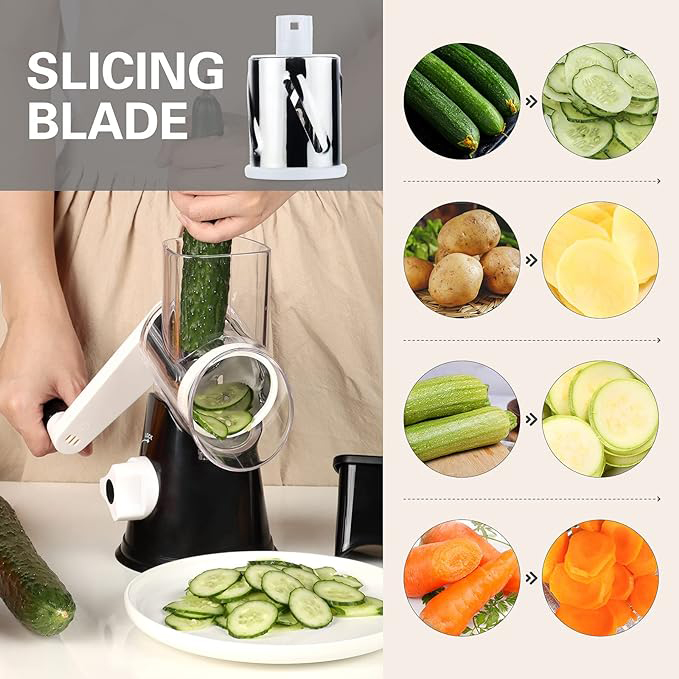3 in 1 multifunctional rotary cheese grater shredder