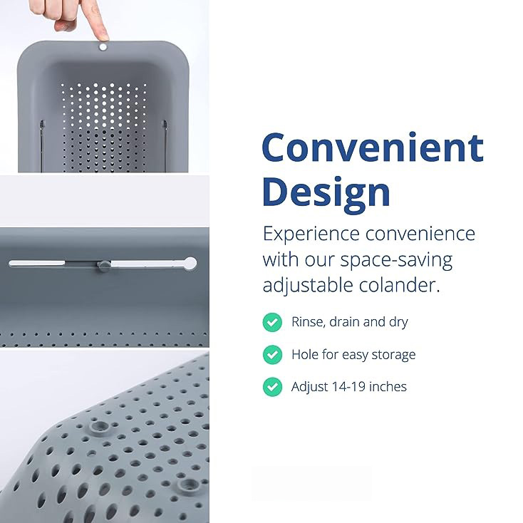 Extendable Sink colander strainer basket