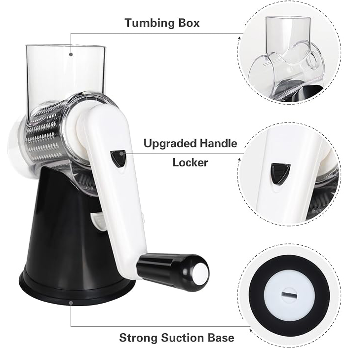 3 in 1 multifunctional rotary cheese grater shredder