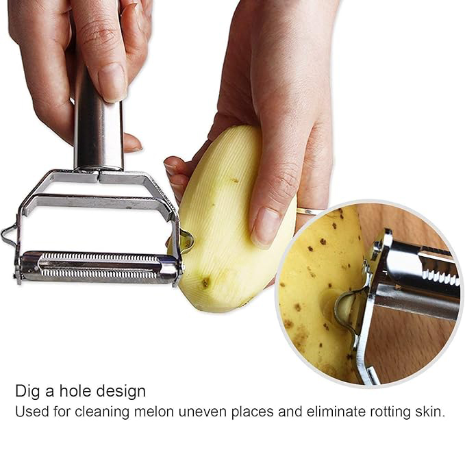 Stainless Steel Blade Vegetable Peeler Julienne Tool
